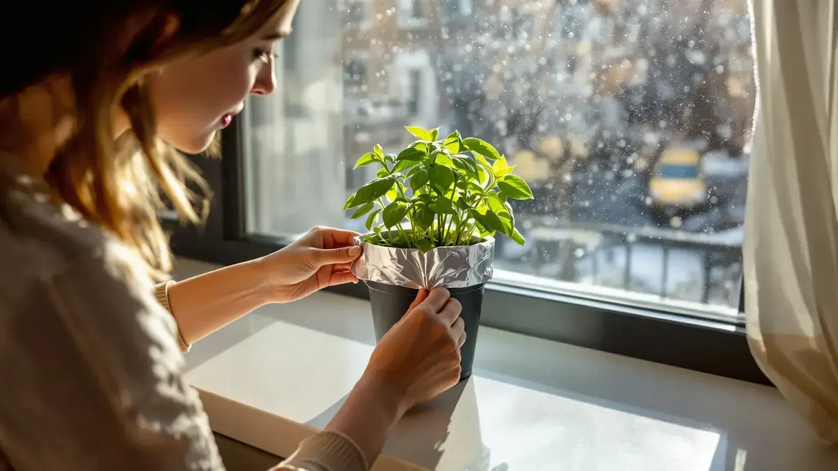 Carta di alluminio sui vasi di fiori questo semplice trucco protegge le tue piante dal freddo in inverno